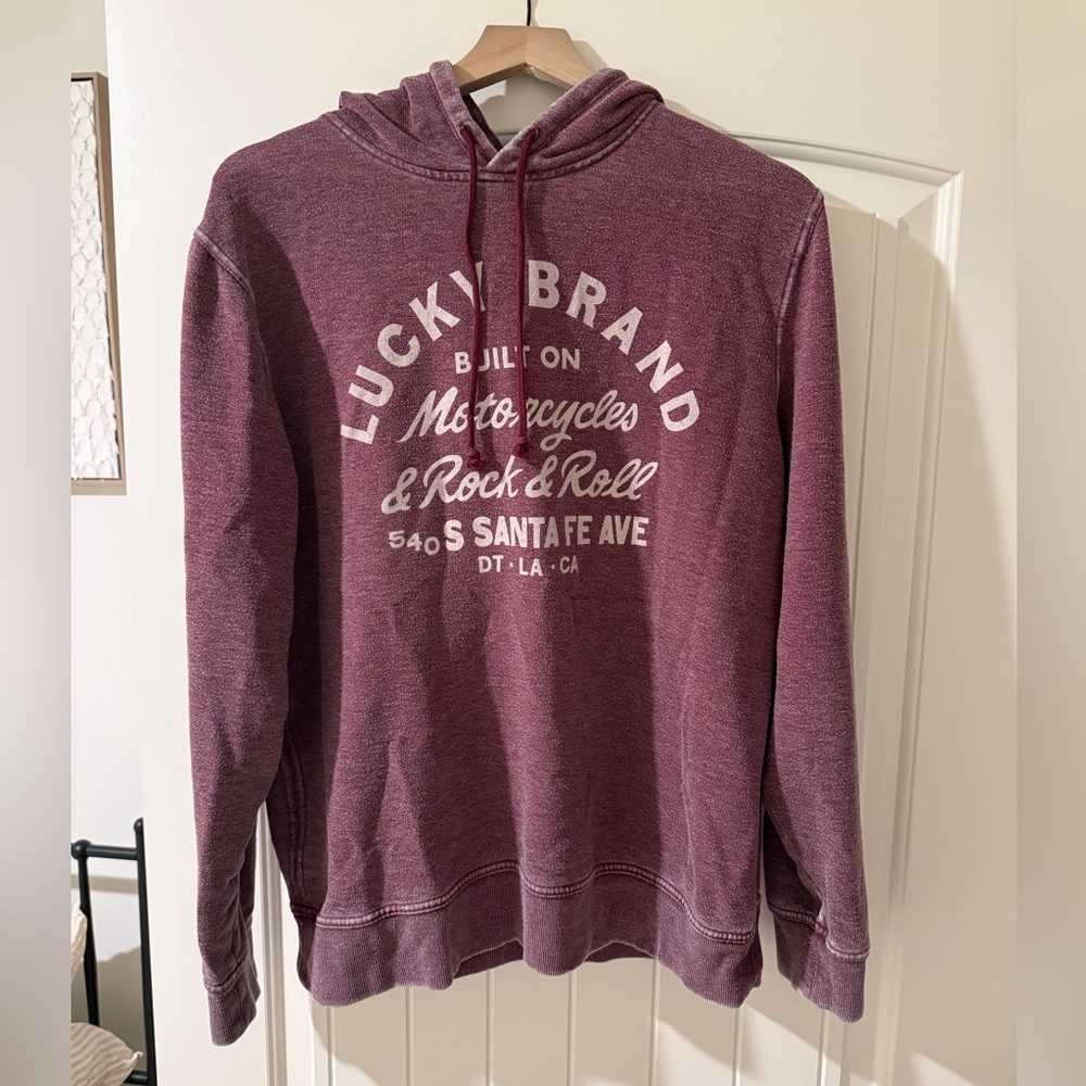 Lucky Brand Maroon Graphic Hoodie